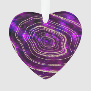 Agate Geode Cosmic Crystals Gold Glitter Ornament