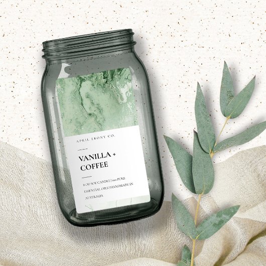 AGATE GEODE EMERALD JADE ÉTIQUETTE MODERNE VERT