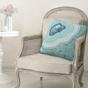 Agate Geode Glitter Blauwgroen ID647 Kussen