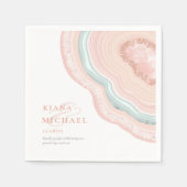 Agate Geode Glitter Corner Wedding Roos Gold ID647 Servet (Voorkant)