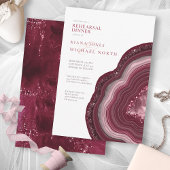 Agate Geode Glitter Rehearsal Burgundy ID647 Kaart