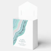 Agate Geode Glitter Wedding Blauwgroen ID647 Bedankdoosjes (Geopend)