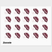Agate Geode Glitter Wedding Burgundy ID647 Ronde Sticker (Vel)