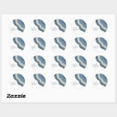 Agate Geode Glitter Wedding Dusty Blue ID647 Ronde Sticker (Vel)