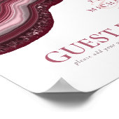 Agate Geode Glitter Wedding Guests Burgundy ID647 Poster (Hoek)