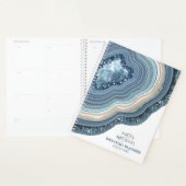 Agate Geode Glitter Wedding Plans Dusty Blue ID647 Planner (Display)