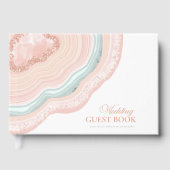 Agate Geode Glitter Wedding Roos Gold ID647 Gastenboek (Voorkant)