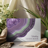 Agate Geode Glitter Wedding Violet ID647 Gastenboek