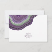 Agate Geode Glitter Wedding Violet ID647 RSVP Kaartje (Achterkant)