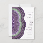 Agate Geode Glitter Wedding Violet ID647 Save The Date (Voorkant)