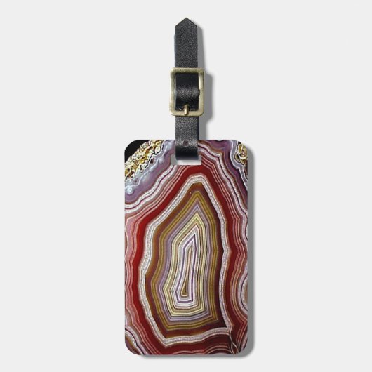 Agate Geode Pattern Bagagelabel (Voorkant verticaal)