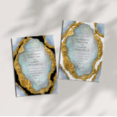 Agate Geode Pearl Faire-part de mariage doré
