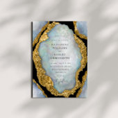 Agate Geode Pearl Faire-part de mariage doré