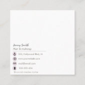 Agate geode roos goud modern elegant vierkante visitekaartje (Achterkant)