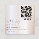 Agate geode roos goud moderne qr code vierkante visitekaartje (Achterkant)