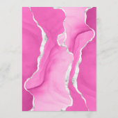Agate Geode Roze Zilver Glitter Bruiloft Menu (Achterkant)