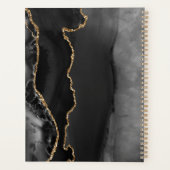 Agate Géode Script Black Gold Burgundy Mariage (Dos)