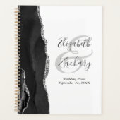 Agate Geode Script Black Silver Mariage Plans (Devant)