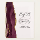 Agate Geode Script Burgundy Gold Blush Mariage (Devant)