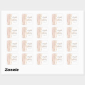 Agate Geode Script Ivoor Gouden Trouw Vierkante Sticker (Vel)