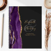 Agate Geode Script Purple Gold Dark Mariage Plans