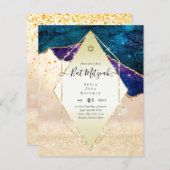 AGATE GLITTER BAT MITZVAH Invitation BUDGET (Voorkant / Achterkant)