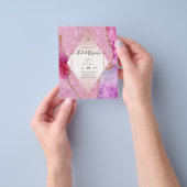 AGATE GLITTER BAT MITZVAH Invitation BUDGET Flyer (Hand)