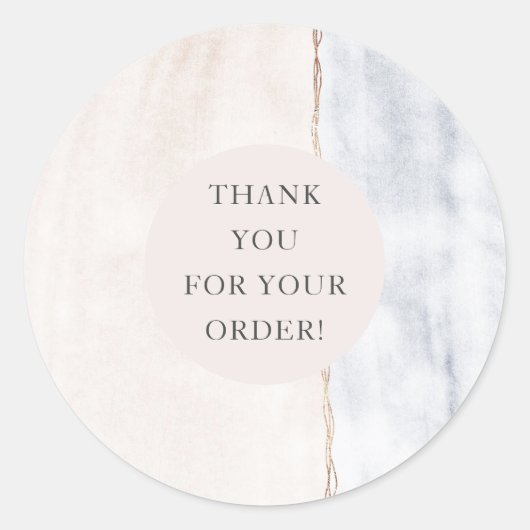 agate glitter blush bedankt voor je bestelling ronde sticker (Voorkant)