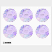 Agate Glitter Paarse Blauw Ronde Sticker (Vel)