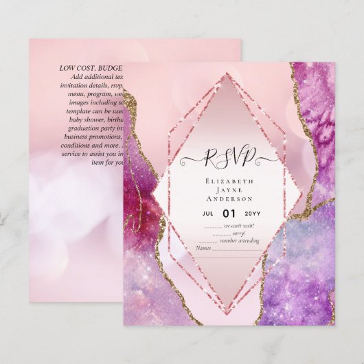 AGATE GLITTER RSVP Budget (Voorkant / Achterkant)
