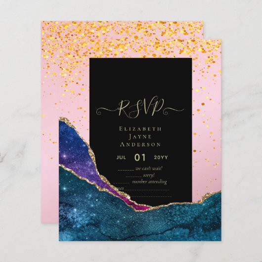 AGATE GLITTER RSVP Budget (Voorkant / Achterkant)