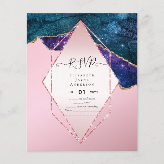 AGATE GLITTER RSVP Budget Flyer (Voorkant)