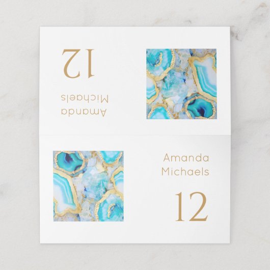 Agate gold Luxurious coastal Wedding  (Buitenkant ongevouwen)