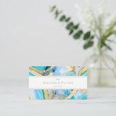 Agate Gold QR Code Uitnodigingsbehuizing voor brui Informatiekaartje (Staand voorkant)