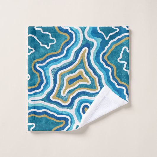 Agate graphique en or bleu (Gant de toilette)