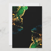 Agate Green Black Gold Ethereal Faire-part de mari (Dos)