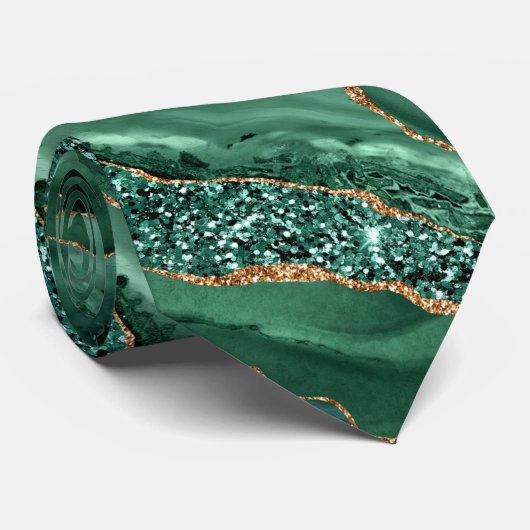 Agate Green Emerald Gold Cravate Marble Gemstone (Roulé)