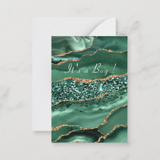 Agate Green Gold Baby Boy Shower Invitation (Dos)