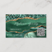 Agate Green Gold Code QR Carte de visite - Exemple (Devant)