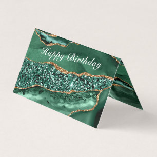 Agate Green Gold Emarald Carte d'anniversaire