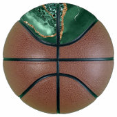 Agate Green Gold Glitter Geode Marble Custom Name Basketbal (Rechts)