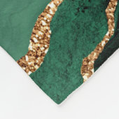 Agate Green Gold Glitter Geode Marble Custom Name Fleece Deken (Hoek)