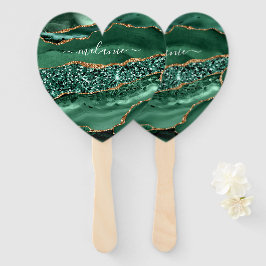 Agate Green Gold Glitter Geode Marble Custom Name Handwaaier
