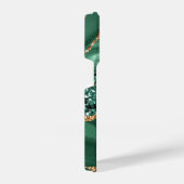 Agate Green Gold Glitter Jouw naam Marble iPhone Hoesje (Rechterkant)