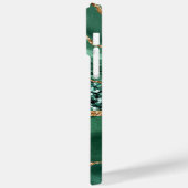 Agate Green Gold Glitter Marble Custom Name Case-Mate iPhone Case (Achterkant / Links)