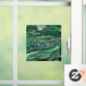 Agate Green Gold Glitter Marble Name Window Cling Raamsticker (Huis)