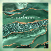 Agate Green Gold Glitter Marble Name Window Cling Raamsticker (Vel 3)