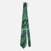 Agate Green Gold Glitter Marble Party Stropdas (Voorkant)