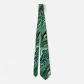 Agate Green Gold Glitter Marble Party Stropdas (Achterkant)
