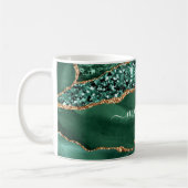 Agate Green Gold Parties scintillant en marbre Mug (Gauche)